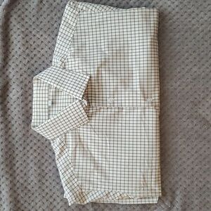 State & Liberty men's long sleeve button down dress shirt, L, brown and cream